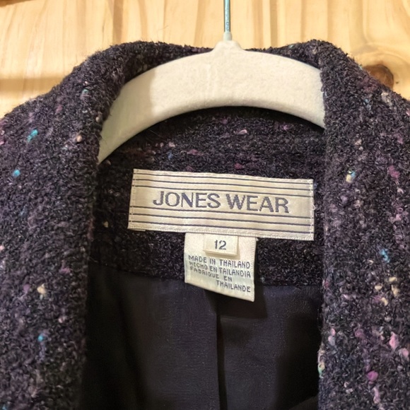 Jones Wear Purple Multicolored Tweed Blazer-Jacket size 12 - Picture 4 of 6